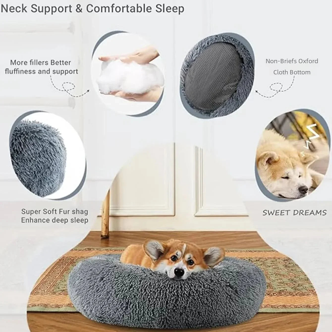 DeepSleepComfort™ Bed for Pets 40-90cm